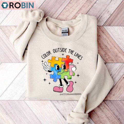 The Lines Autism Awareness Sweatshirt, Neurodiversity Long Sleeve Sweater