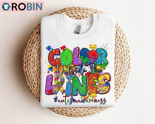 The Lines Autism Awareness Trendy Shirt, Autism Awareness Long Sleeve Sweater