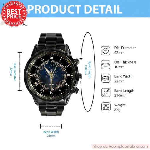 The Lord Of The Rings The Returns Of The King Black Stainless Steel Watch