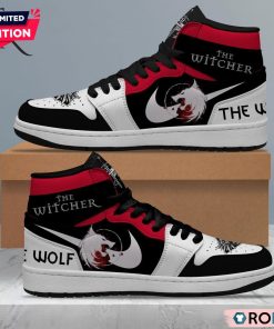The Witcher The Wolf Air Jordan 1 Hightop Sneaker Boots The Witcher The Wolf Air Jordan 1 Hightop Sneaker Boots