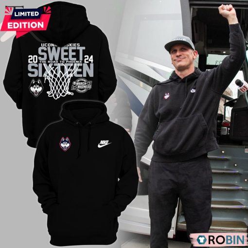 Uconn Huskies 2024 Sweet Sixteen The Road To Phoenix AOP Hoodie