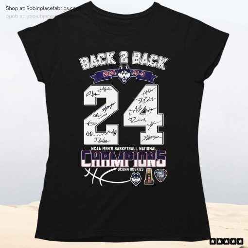 Uconn Huskies Back 2 Back 2024 National Champions T Unisex Shirt