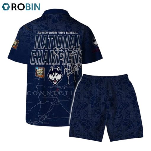 Uconn Huskies National Champions 2024 Hawaiian Set