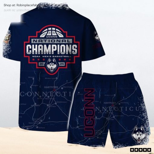 Uconn Huskies National Champions Ncaa Mens Basketball 2024 Hawaiian Shirt