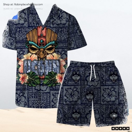 Uconn Huskies Ncaa Aloho Tiki Pattern Hawaiian Shirt