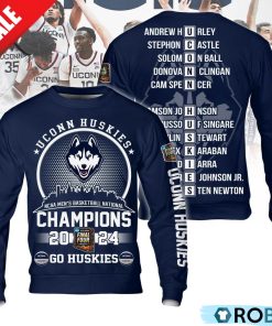 Uconn Huskies NCAA Men’s Basketball National Champions 2024 Go Huskies Hoodie – Navy