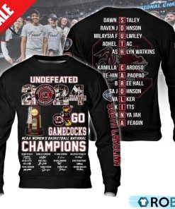 Undefeated 2024 South Carolina Gamecocks NCAA Women’s Basketball National Champions Hoodie – Black