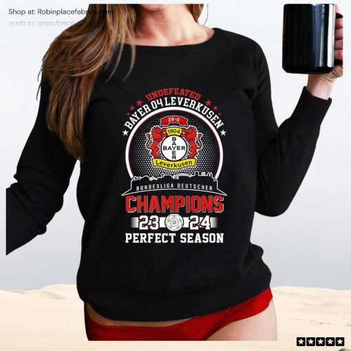 Undefeated Bayer 04 Leverkusen Bundesliga Deutscher Champions 23 24 Perfect Season Unisex Shirt