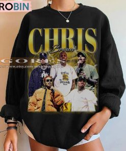 Vintage 90s Style Chris Brown Shirt, Unisex Cotton Sweater Hoodie