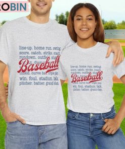 Vintage Vibe Baseball Words Shirt, Baseball Long Sleeve Sweater