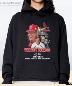 Whitey Herzog 1931 2024 Thank You For The Memories Signature Unisex Shirt, Hoodie, Sweatshirt