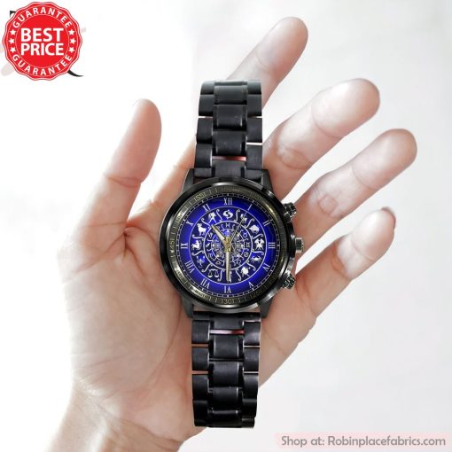 Zodiac Black Stainless Steel Watch