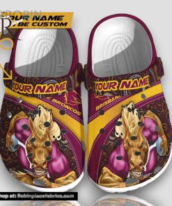 Brisbane Broncos Personalized Name 3d 3d Printed Classic Crocs Gift For Nrl Fan