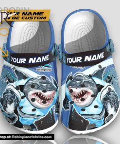 Cronulla Sutherland Sharks Personalized Name 3d 3d Printed Classic Crocs Gift For Nrl Fan Cronulla Sutherland Sharks Personalized Name 3d 3d Printed Classic Crocs Gift For Nrl Fan
