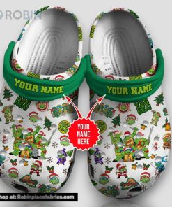 Custom Name Cowabunga Tmnt Merry Christmas 3d Printed Classic Crocs