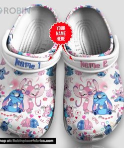 Custom Name Stitch & Angel Lilo Valentine 3d Printed Classic Crocs Custom Name Stitch & Angel Lilo Valentine 3d Printed Classic Crocs