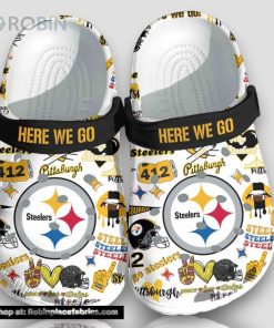 Here We Go Pittsburgh Steelers 3d Printed Classic Crocs