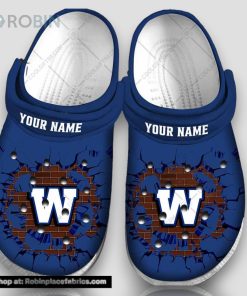 Personalized Cfl Winnipeg Blue Bombers Broken Wall 3d Printed Classic Crocs