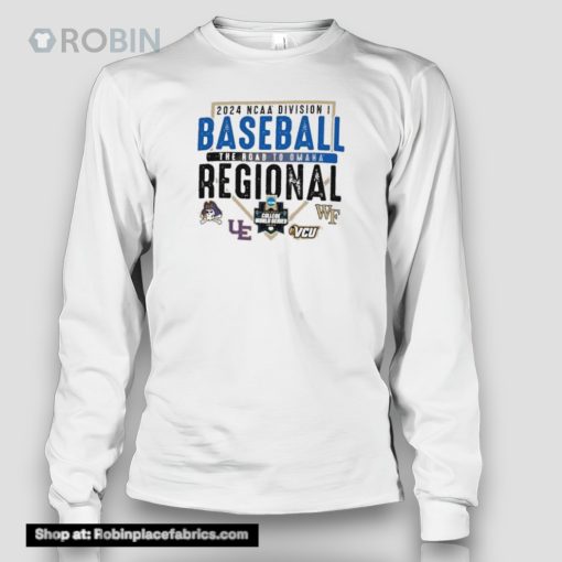 2024 The Road To Omaha Ncaa Di Baseball Carolina Regional Championship Shirt
