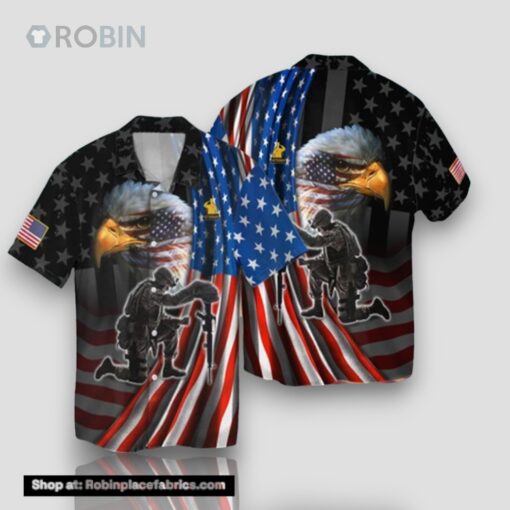 4th Of July Hawaiian Shirt Independence Day Memorial Day Eagle And Veteran Hawaiian Shirt
