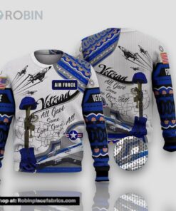 Airforce Veteran Ugly Christmas Sweater For Men and Women Adult