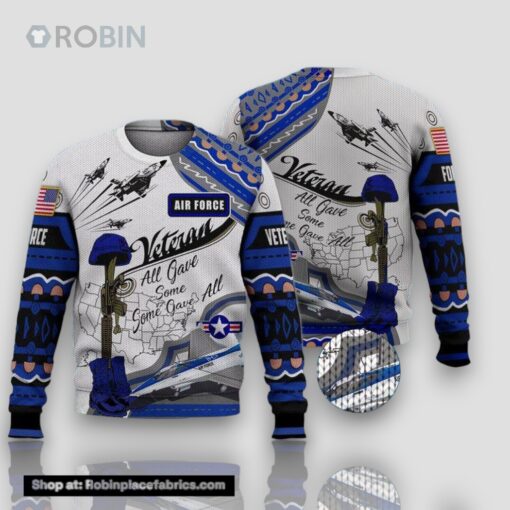 Airforce Veteran Ugly Christmas Sweater For Men and Women Adult