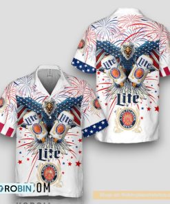Aloha Fireworks Independence Day Eagle Miller Lite Hawaiian Shirt Aloha Fireworks Independence Day Eagle Miller Lite Hawaiian Shirt