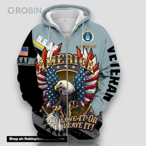 America Love It Or Leaver It Zip Hoodie