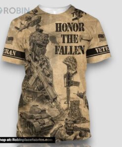 American Veteran Honor The Fallen Veteran All Over Print 3D T Shirt For Military