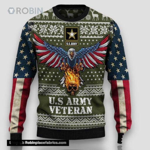Armed Forces Army Military Veterans Day Gift For Father Christmas Ugly Sweater