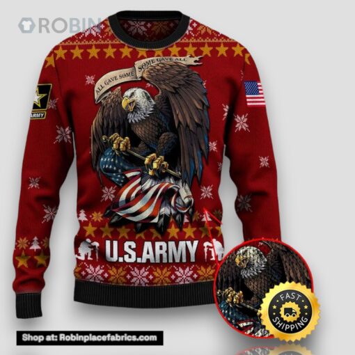 Armed Forces Army Military Veterans Day Gift For Father Dad Christmas Ugly Sweater