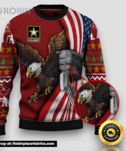 US Army Military Veterans Day Gift For Father Dad Christmas Ugly Sweater Xmas
