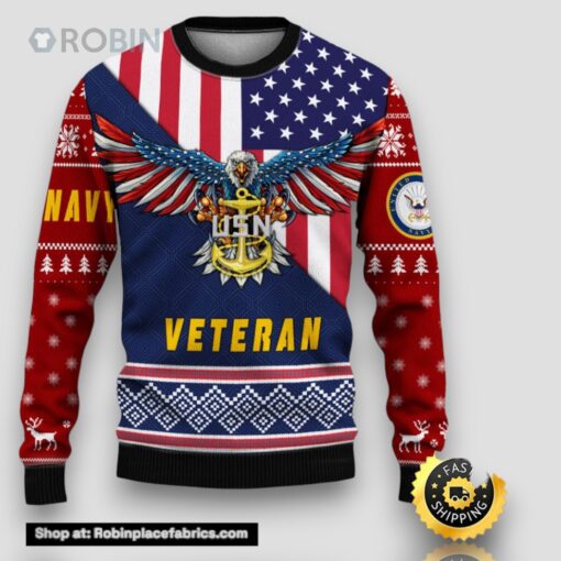 Armed Forces Navy Veteran Military Soldier Ugly Sweater Xmas