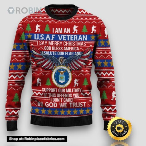Armed Forces Usaf Air Forces Military Veterans Day Gift For Father Dad Christmas Ugly