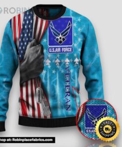 Armed Forces Usaf Air Forces Military Veterans Day Gift For Father Dad Christmas Ugly Sweater