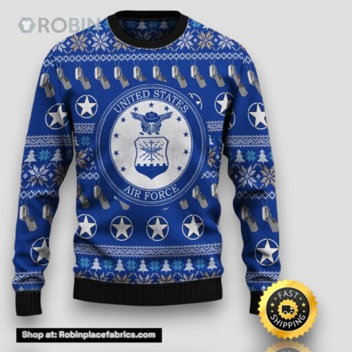 Armed Forces Usaf Air Forces Military Veterans Day Gift For Father Dad Christmas Ugly Sweater Xmas