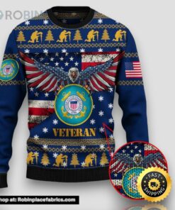 Armed Forces Uscg Coast Guard Military Veterans Day Gift For Father Dad Christmas Ugly Sweater