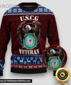 Armed Forces Uscg Coast Guard Military Veterans Day Gift For Father Dad Christmas Ugly Xmas Sweater Armed Forces Uscg Coast Guard Military Veterans Day Gift For Father Dad Christmas Ugly Xmas Sweater