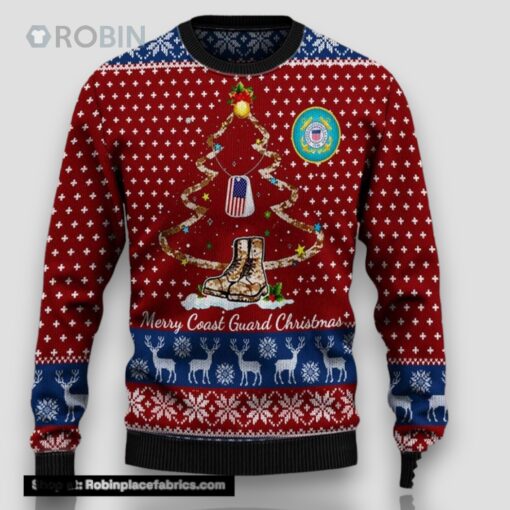 Armed Forces Uscg Coast Guard Military Veterans Day Gift For Father Ugly Sweater