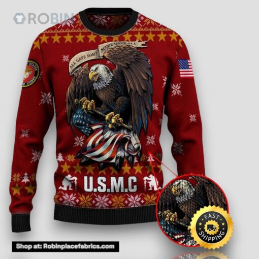 Armed Forces Usmc Marine Military Veterans Day Gift For Father Dad Christmas Sweater