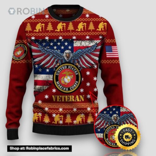 Armed Forces Usmc Marine Military Veterans Day Gift For Father Dad Christmas Ugly