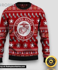 Armed Forces Usmc Marine Military Veterans Day Gift For Father Dad Christmas Ugly Sweater