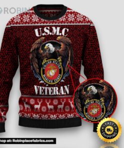 Armed Forces Usmc Marine Military Veterans Day Gift For Father Dad Christmas Ugly Sweater 3D