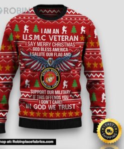 Armed Forces Usmc Marine Military Veterans Day Gift For Father Dad Christmas Ugly Sweater Xmas