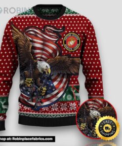 Armed Forces Usmc Marine Military Veterans Day Gift For Father Dad Christmas Ugly Sweaters