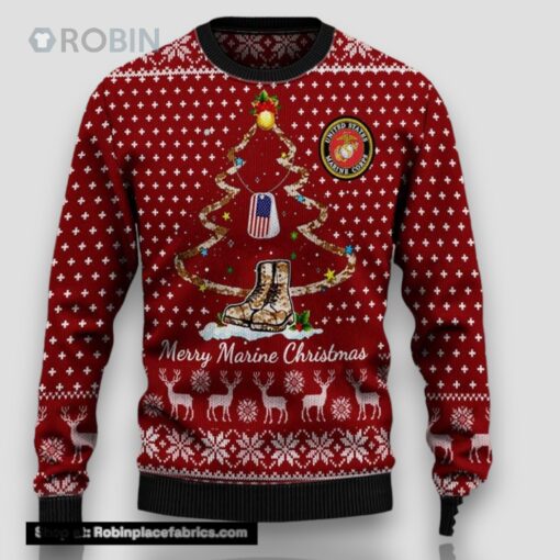 Armed Forces Usmc Marine Military Veterans Day Gift For Father Ugly Sweater