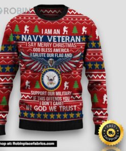 Armed Forces Usn Navy Military Veterans Day Christmas Ugly Sweater