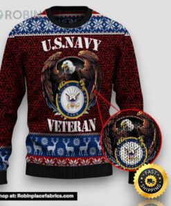Armed Forces Usn Navy Military Veterans Day Gift For Christmas Ugly Sweater