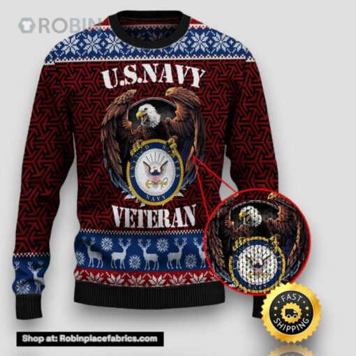 Armed Forces Usn Navy Military Veterans Day Gift For Christmas Ugly Sweater