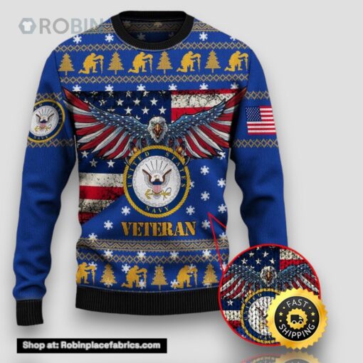 Armed Forces Usn Navy Military Veterans Day Gift For Father Dad Christmas Ugly
